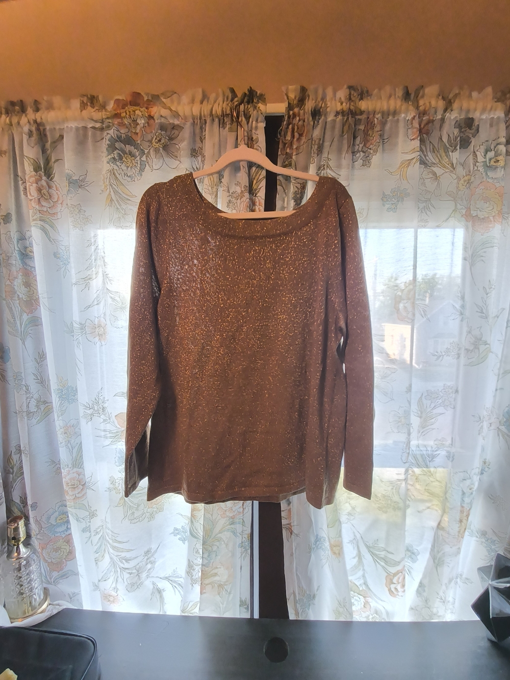Lane Bryant Metallic Bronze Knit Top